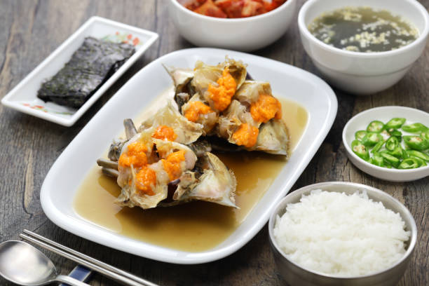Ilustrasi Ganjang Gejan, Kepiting mentah khas Korea. (Sumber: iStock)